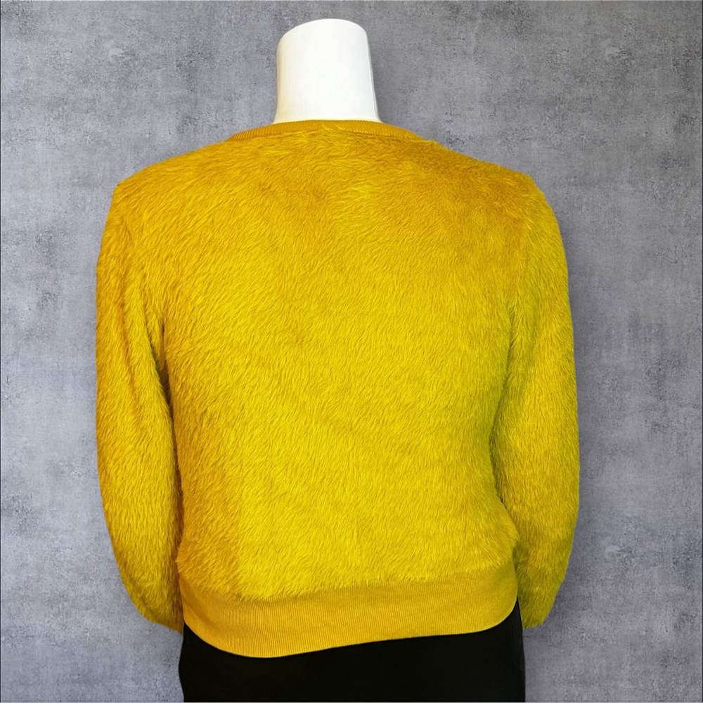 J.O.A. Mustard Faux-Fur Textured Sweater, M - Picture 10 of 13